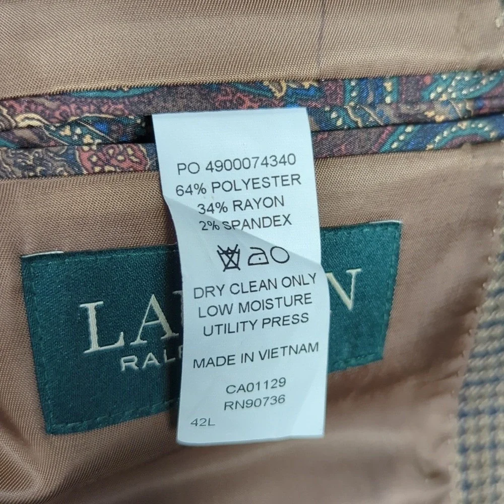 Lauren Ralph Lauren Brown And Black  Houndstooth Mens Blazer‎ Size 42L